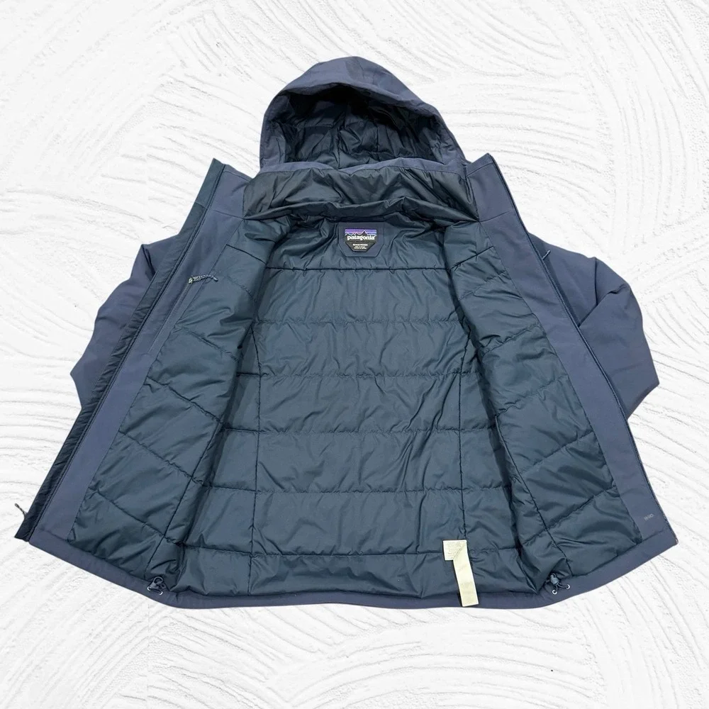 Patagonia Men's Medium Quandary Insulated Jacket Blue Removable Hood